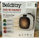 Beldray 700W Handy Plug In Heater. Est £30 - Grade U