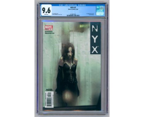 NYX #3-(February 2004)-Graded 9.6 by CGC. Key Issue: First Appearance of X-23 (Laura Kinney). Joe Quesada story, Joshua Middl