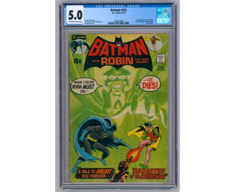 BATMAN #232 – (Jun. 1971 DC Comics) – GRADED 5.0 by CGC – Key Issue: First appearance of Rha's al Ghul. Origin of Batman & Ro