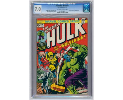 THE INCREDIBLE HULK #181 – (Nov, 1974 Marvel) – GRADED 7.0 by CGC – Key Issue: First Full Appearance of Wolverine. Len Wein s