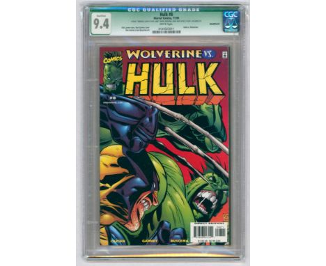 HULK #8-(November 1999)-Graded 9.4 by CGC. Hulk vs Wolverine. Erik Larsen story, Ron Garney cover &amp; Sal Buscema art. 4 Pa