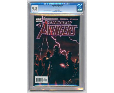 NEW AVENGERS #1 – (Jan. 2005 Marvel Comics) – GRADED 9.8 by CGC – Signed by Paul Jenkins on 11/22/03. David Finch &amp; Danny