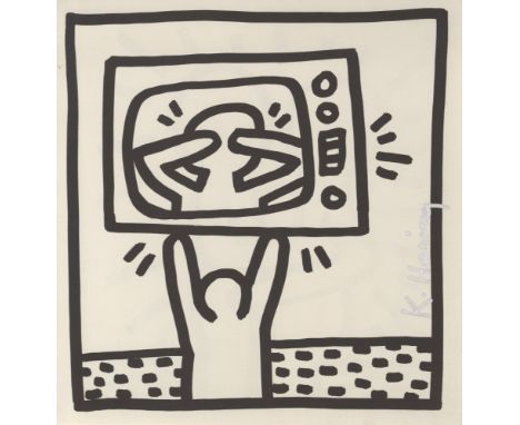 Artist: Keith Haring (American, 1958 - 1990). Title: "TV Drama". Medium: Lithograph. Date: Composed 1982. Printed 1982. Dimen
