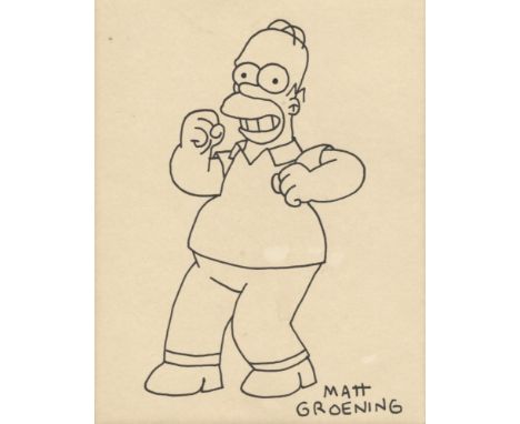 Artist: Matt Groening (American, b.1954). Title: "Homer Simpson". Medium: Original marker drawing on paper. Date: Composed c2