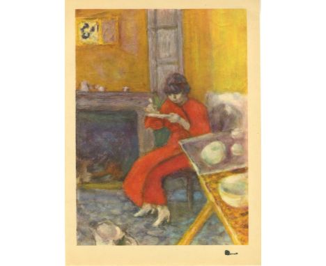 Artist: Pierre Bonnard (French, 1867 - 1947). Title: "Interieur". Medium: Original color lithograph, after the painting. Date