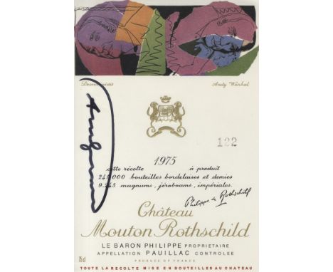 Artist: Andy Warhol (American, 1928 - 1987). Title: "Baron Philippe Rothschild". Medium: Color offset lithograph with gold an