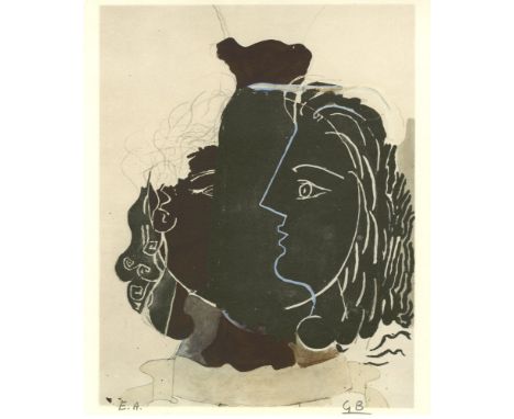 Artist: Georges Braque (French, 1882 - 1963). Title: "Tete Grecque". Medium: Original color collotype. Date: Composed 1948. P