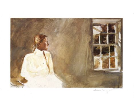 Artist: Andrew Wyeth (American, 1917-2009). Title: "White Dress [Helga]". Medium: Color offset lithograph. Date: Composed 198