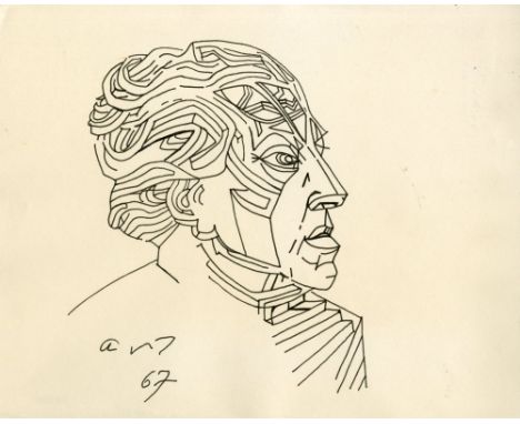 Artist: Andre Masson [d'apres] (French, 1896 - 1987). Title: "Portrait d'Andre Breton". Medium: Pen and ink drawing. Date: Co