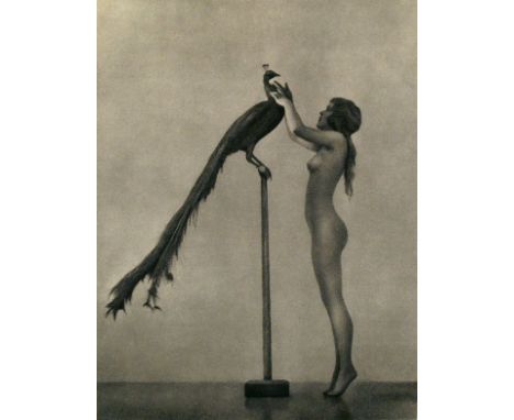 Artist: William Mortensen (American, 1887-1965). Title: "Mutual Admiration (Vanities of a Nude Girl)". Medium: Original vinta