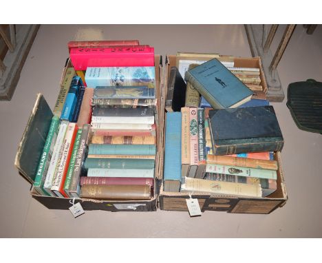 Two boxes of hardback books, to include: The Land Of Romance, by Jean Lang; In Broken Water, by K. Adlard Coles; A Kingdom By