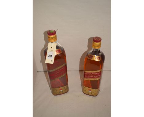 Two bottles of Johnny Walker Red Label Old Scotch Whisky.