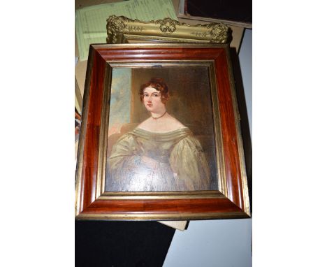An oil painting, in the style of Sir George Hayter, RA - portrait of a lady c.1815; inscriptions verso.
