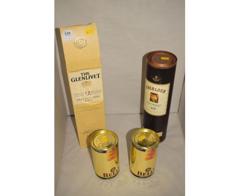 A 1ltr. bottle of Glenlivet Single Malt 12 year First Fill Scotch Whisky; a bottle of Aberlour 10 Years Single Highland Malt 