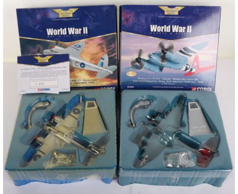 Four Corgi Aviation Archive DH Mosquito’s 1/72,scale. The lot includes Mosquito TT.35 RAF No.3 CAACU, Exeter, Devon, 1963, AA