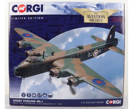 Corgi Aviation Archive RAF Short Stirling Mk.I Bomber, Short Stirling four engine bomber, BF372 OJ-H, 149 Squadron, Middleton
