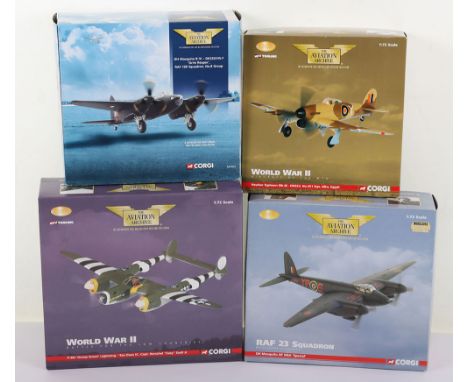 Four Corgi Aviation Archive Aircraft RAF & USAAF WW2,including, DH Mosquito B IV, ‘Grim Reaper’, 109 Sqn, No.8 Group, AA32801