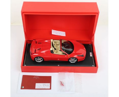 MR Collection Models of Italy Ferrari 458 Spider,1:18 Scale, red resin body, in near mint boxed pre owned condition, both win