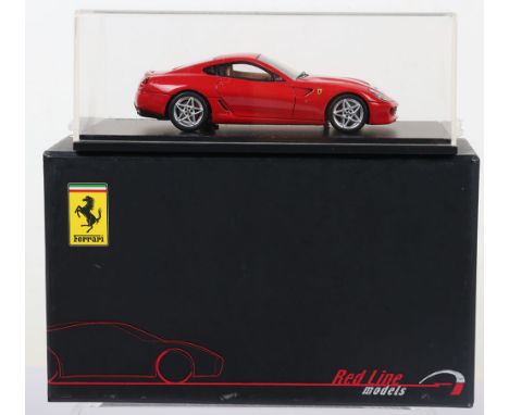 Red Line Models, Ferrari F599 GTB, red resin high quality model, 1:43 scale, in near mint boxed condition (missing wing mirro