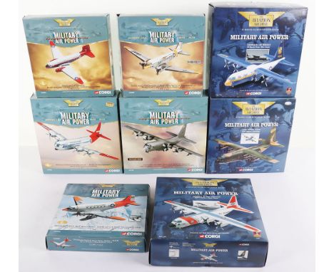 Eight Corgi Aviation Archive ‘Military Air Power’ Aircraft, included are, Douglas C-47 Dakota, RAE 1985, AA30005. Douglas C-4
