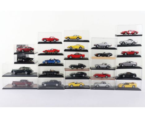 A Collection of Boxed 1:43 Scale Models, including: seven Minichamps 2 x  Mercedes Benz 350SL, Ferrari F355 Targa, Ferrari F5