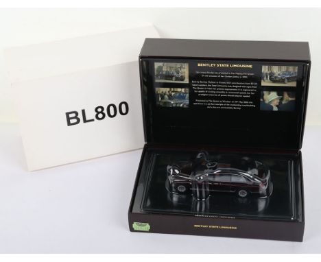 Minichamps Bentley State Limousine 1:43 scale Model, metallic burgundy body, with matt black roof, this scale model was creat