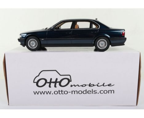Otto Models BMW E38 750iL 1999 1:18 Scale, Biarritz blue resin body, ref no: OT116 UVI, in mint opened pre owned condition, w
