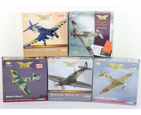 Five Corgi Aviation Archive Fighters of WW2, Corgi Allied fighter aircraft, ‘The Suez Crisis’ F4 Corsair, French Navy, 1956, 