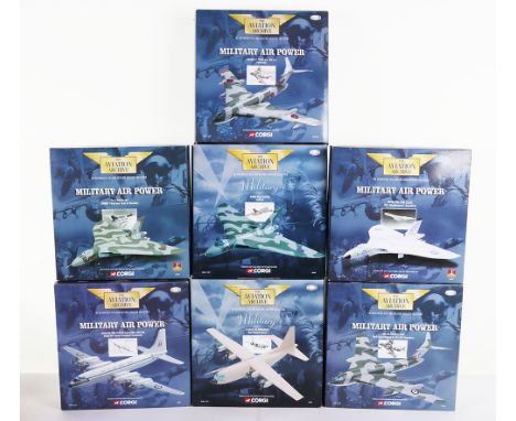 Seven Corgi Aviation Archive, ‘Military Air Power’ Aircraft, the lot features the following aircraft, Bristol Britannia CMK1 