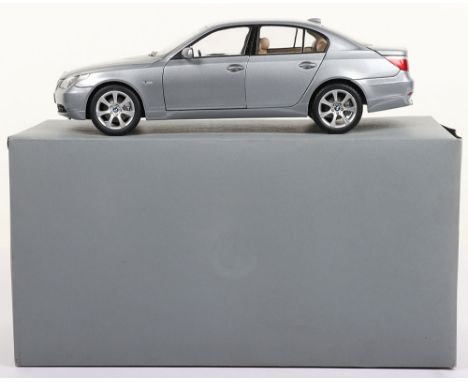 Kyosho BMW 5 Series 1:18 scale model, grey metallic diecast body, in mint pre owned condition, in white polystyrene inner, pl