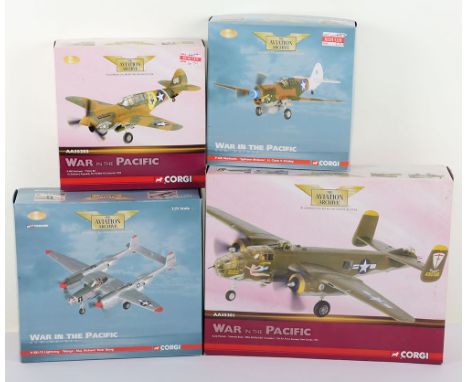 Four Corgi Aviation Archive ‘War in the Pacific’ US Aircraft. Featuring P-40E Warhawk, ‘White 86’ 9th FS / 49th FG, 1942, AA3