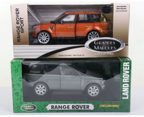 Two Boxed Ertl Collectibles Range Rover 1:18 Scale Models, diecast metal, ref no 40604-1HC Range Rover and ref no LRO 1516 OR