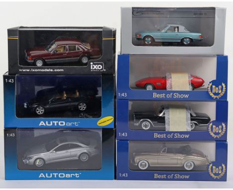 Seven Boxed 1:43 Scale Models, including: BOS 193882 Intermeccanica Indra 2+2 Coupe 1971, 198273 Mercedes 600 Nallinger coupe