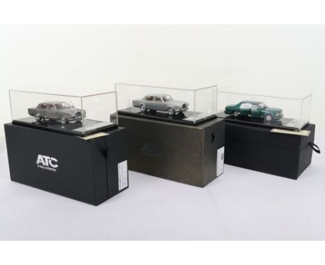 Three ATC A Top Collector Models, Bentley New Turbo R (1995-1997) metallic green, Bentley T (1965) and Rolls Royce Silver Sha