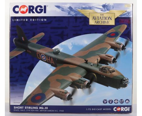 Corgi Aviation Archive RAF Short Stirling Mk.III Bomber, Short Stirling four engine bomber, EF452 HA-O, 218 Squadron, Arthur 