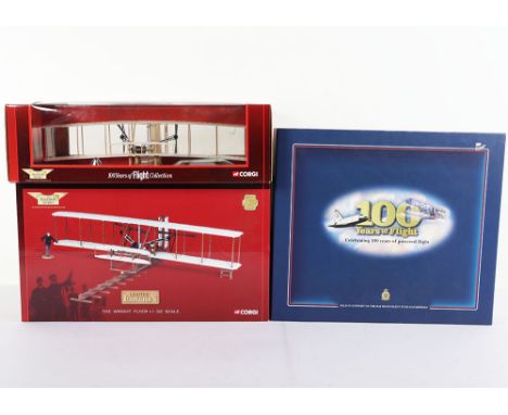 Three Corgi Aviation Archive Models, 100 Years Of Flight, one box set of the showcase collection, with 4 models inside, Spitf