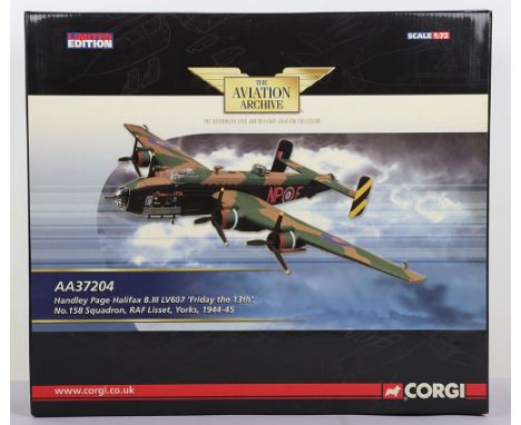 Corgi Aviation Archive Handley Page Halifax B.III, HP Halifax B.III of 158 squadron RAF.  ‘Friday the 13th’. RAF Lisset, York