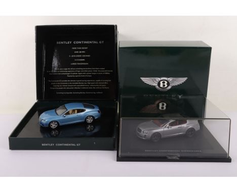 Two Minichamps Bentley Models, BL817 Bentley Continental Supersports 2009 light grey satin and BL314 Bentley Continental GT S