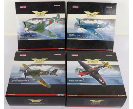 Four Corgi Aviation Archive Model Fighter Aircraft, these include, Supermarine Spitfire MkVb of the Russian Air Force, USSR 1