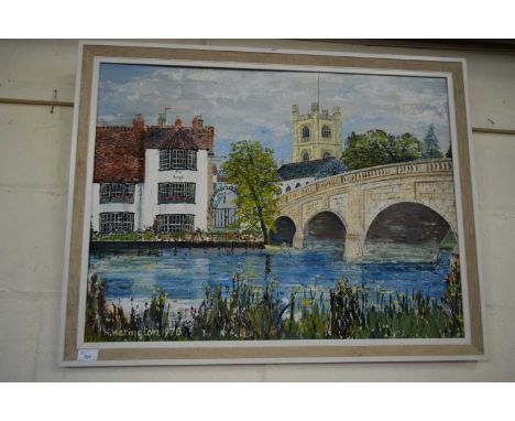 K WARRINGTON, 'THE ANGEL PUBLIC HOUSE, HENLEY ON THAMES', OIL ON BOARD, FRAMED