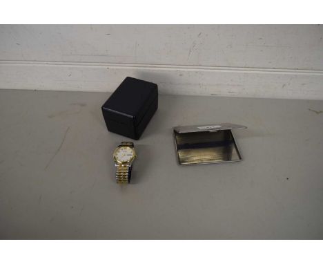 CIGARETTE CASE AND AN ACCURIST WRIST WATCH