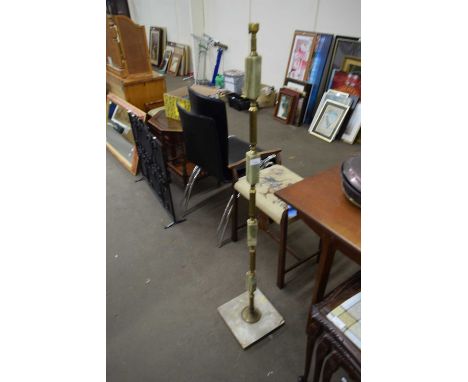 BRASS AND ALABASTER STANDARD LAMP