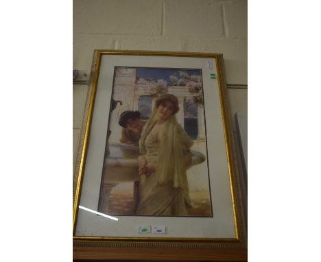 COLOURED PRINT OF CLASSICAL SCENE, F/G