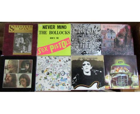 30 vinyl LPs including Steeleye Span, Beatles White album, Led Zeppelin III, The Who Quadrophenia, Lou reed Transformer, etc 