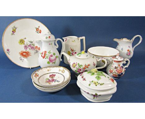 A collection of continental porcelain from Vienna and other factories including Meissen comprising decorative plates, jugs, c