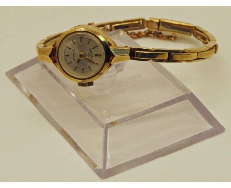 Rotary ladies dress watch with 9ct gold case and bracelet, 13gms all in