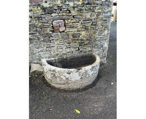 Offsite - A natural stone D shaped trough - Call the office to arrange viewing, purchaser to collect by appointment by Saturd