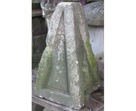 A weathered carved natural stone architectural pinnacle 19th century or possibly earlier 50 cm high 