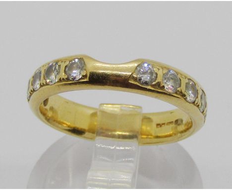18ct ring set with ten diamonds, 0.50ct total approx, size J/K, 3.9g 