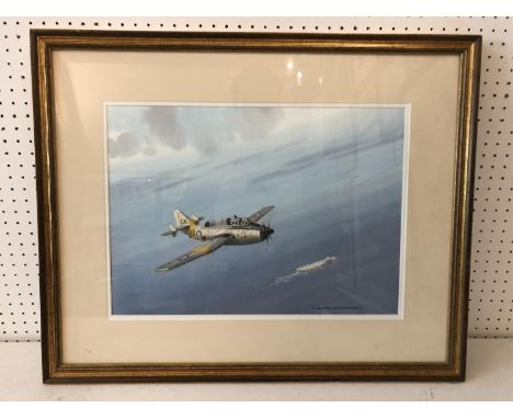 Barry K. Barnes - 'Fairey Cannet T.2. No 737 F.A.A. 1955', watercolour on paper, signed lower right, labelled verso, 32 x 44.